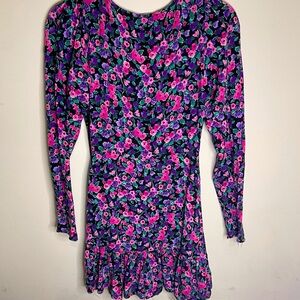 Floral long sleeve mini dress